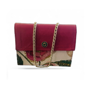 pink floral leather purse