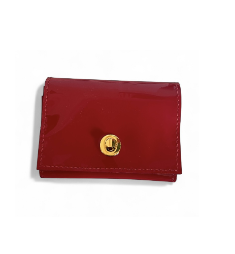 red patent wallet